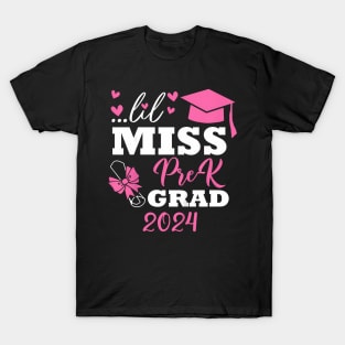 Kids Little Miss Pre K Grad 2024 Preschool Pre k Graduation T-Shirt